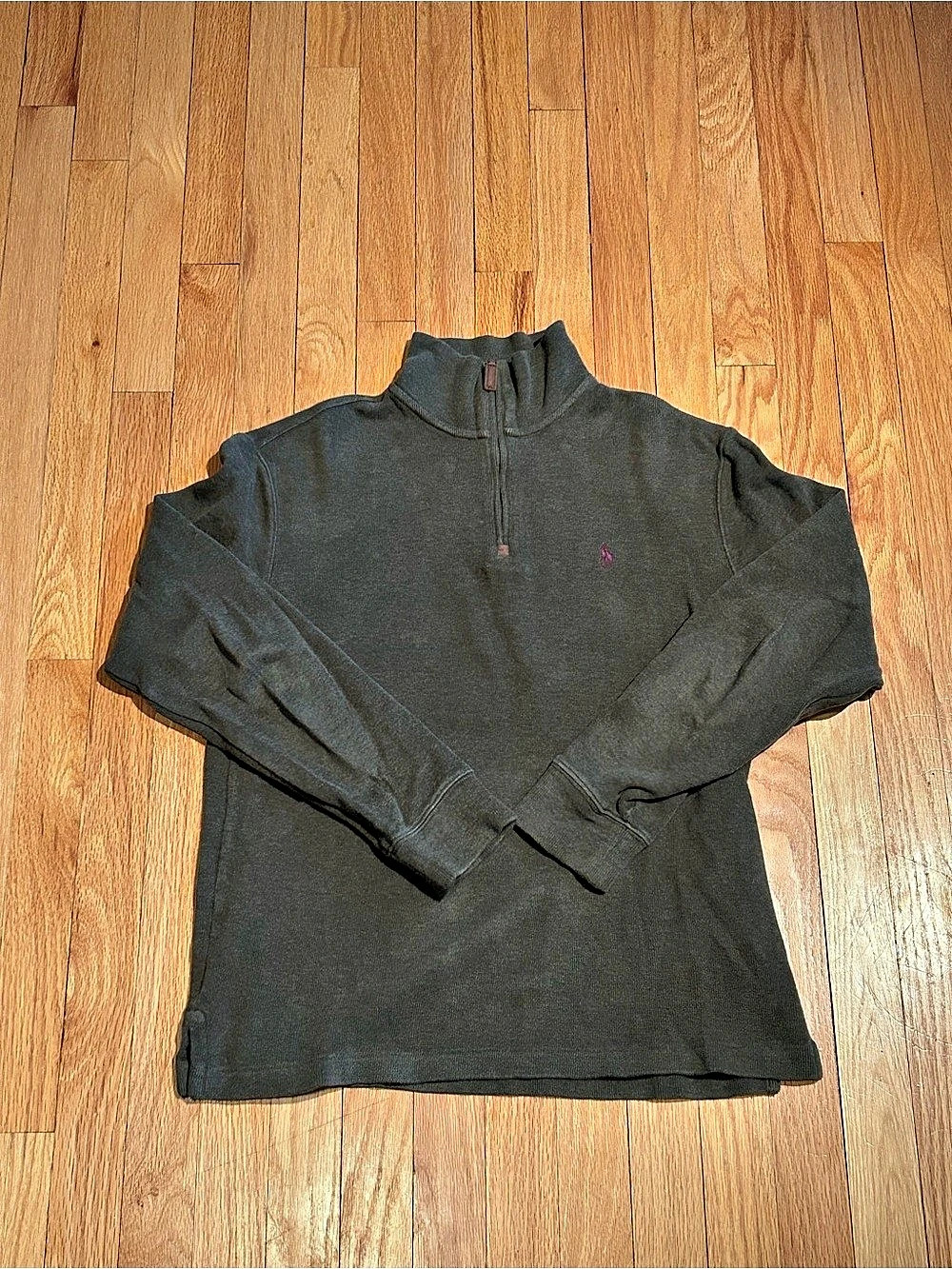 Polo Ralph Lauren Quarter-Zip Pullover Sweatshirt Charcoal Grey Men’s Small